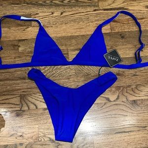 Zaful cobalt blue triangle top and matching bottom size s brand new with tags